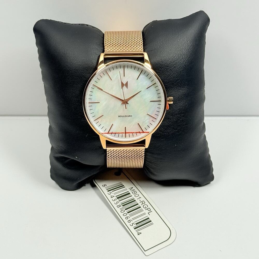 MVMT Boulevard Rose Gold Bracelet Mother Of Pearl Dial Women’s Watch 38mm